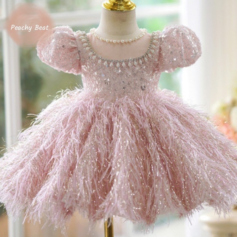 Baby Clothing For Girls - Mode Baby Mädchen Prinzessin Pailletten Feder