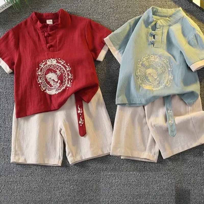 Baby Clothing Embroidery - Traditionelle Kinderkleidung, kurze Ärmel, Shorts, Anzug,