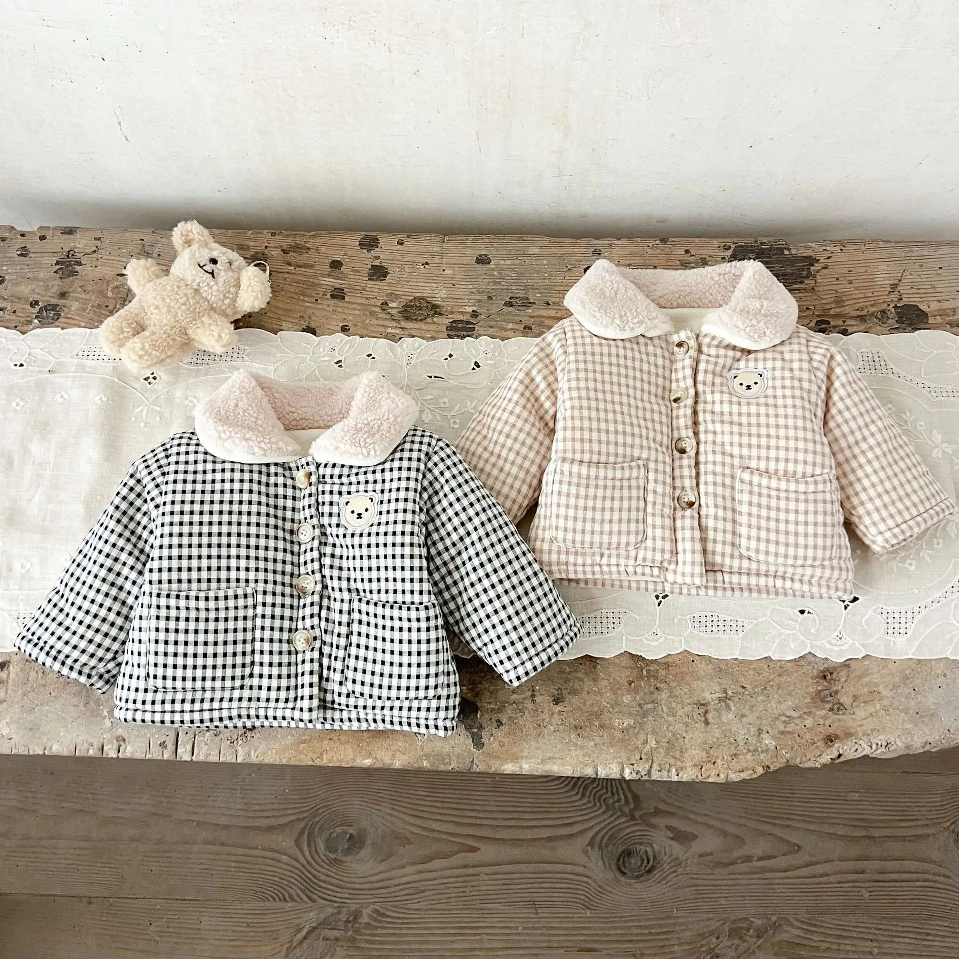 Baby Clothing Embroidery - LILIGIRL Winter Baby Mädchen Kleidung Plaid