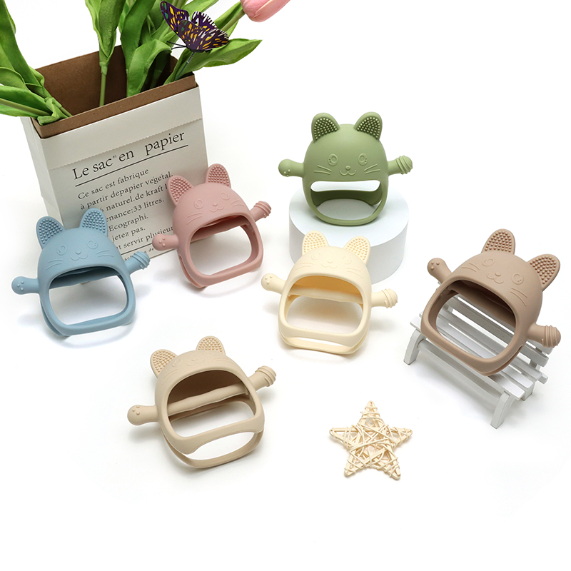 Baby Mittens Scratch - Baby Silikon Beißring Handschuhe Schnuller Kinder