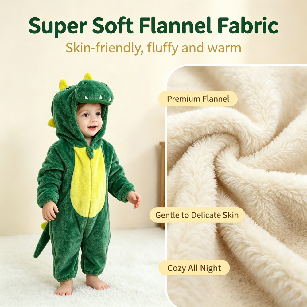 Kinder Cartoon Tier Flanell-Ov – Baby Sleep Suit Bewertung und Preis