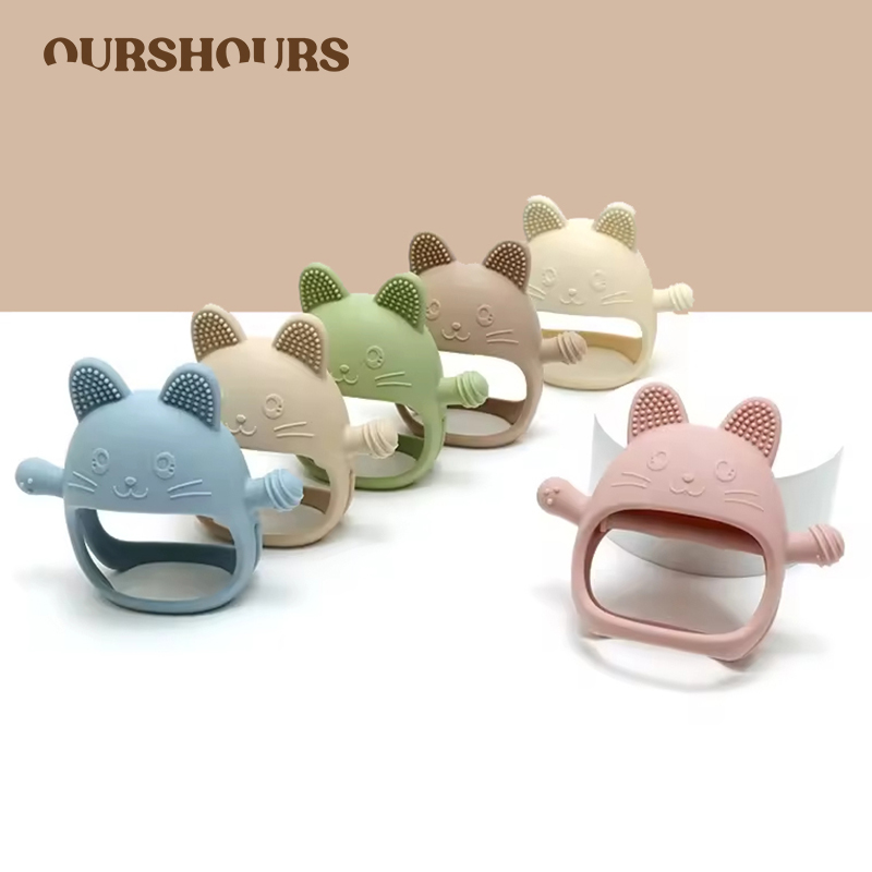 1PC Baby Silikon Beißringe Han – Baby Mittens Scratch Bewertung und Preis